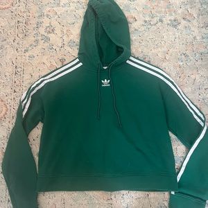 Adidas green cropped hoodie